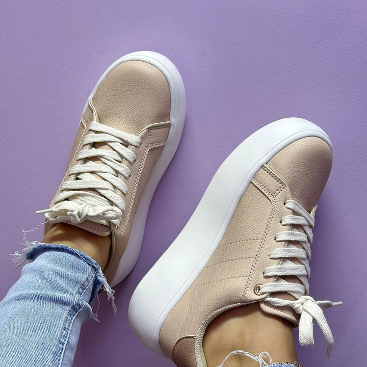 Tenis Clásico Dama Beige