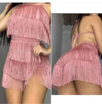 VESTIDO FLECOS AMARRE EN ESPALDA