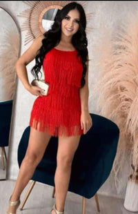 VESTIDO FLECOS AMARRE EN ESPALDA