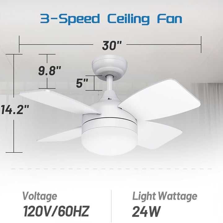BOMBILLO VENTILADOR LUZ BLANCA + CONTROL