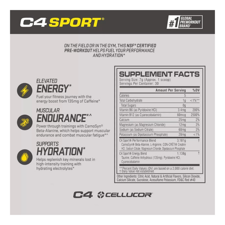 C4 Sport Pre Entreno Blue Raspberry 213g "Solo 2"