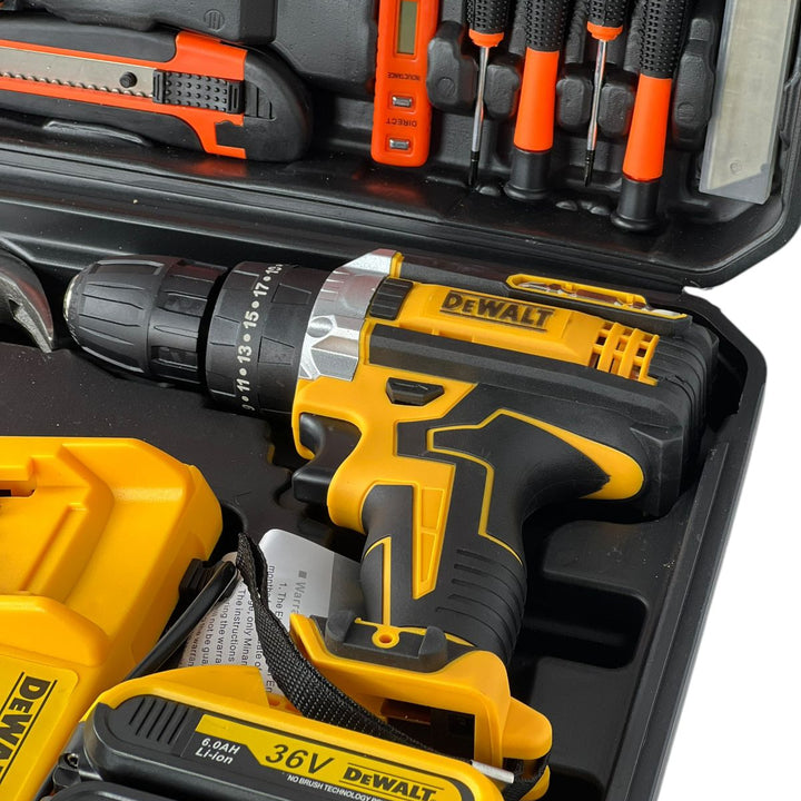 TALADRO DEWALT + KIT HERRAMIENTA FULL