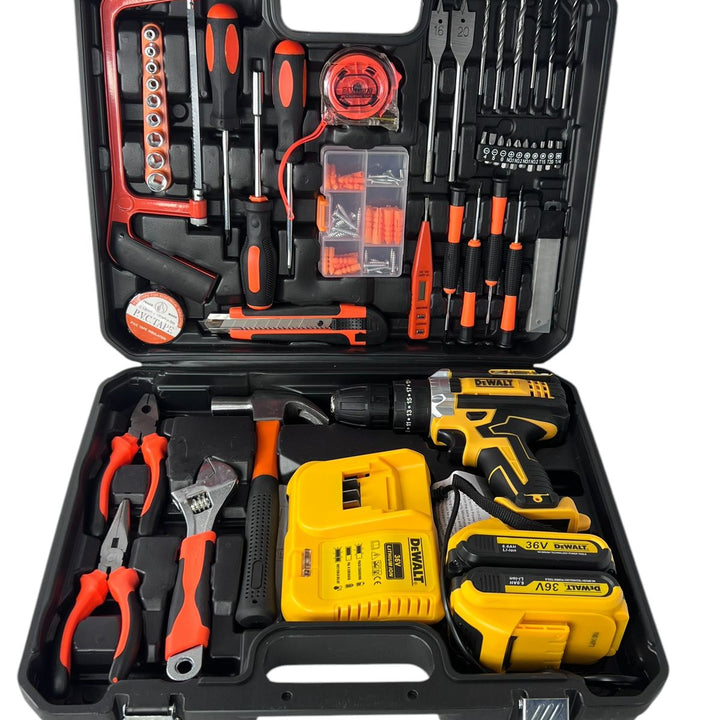 TALADRO DEWALT + KIT HERRAMIENTA FULL