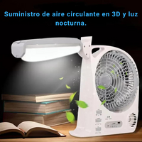 Ventilador Recargable Panel Solar 6 En 1