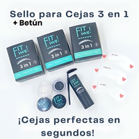BETUN + SELLO PARA CEJAS 3 EN 1 FIT WE NEGRO Y GRIS