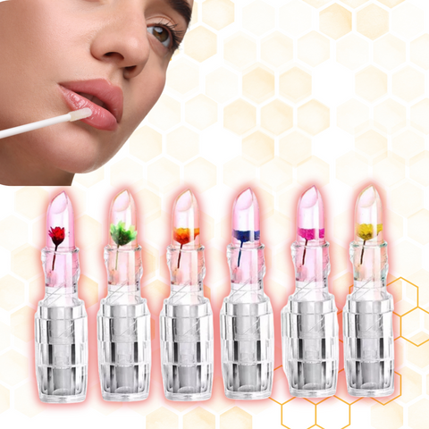 Labial mágico Transparente con flor flotante