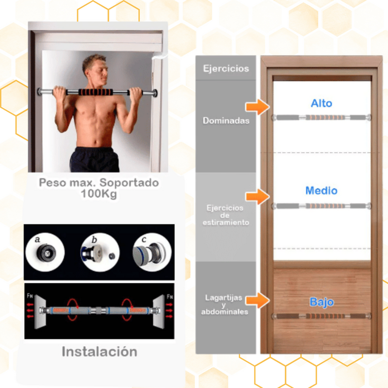 Barra Ejercicios Puerta Dominadas Abdominales