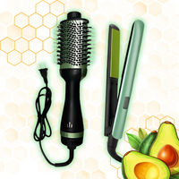 Combo Plancha + Cepillo Secador Aguacate