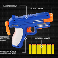 JUGUETE PISTOLA DE DARDOS Y PELOTAS