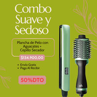 Combo Plancha + Cepillo Secador Aguacate