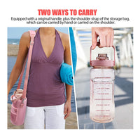 Botella De Agua Motivacional 2000 Ml Con Funda Sticker Pines