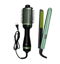 Combo Plancha + Cepillo Secador Aguacate