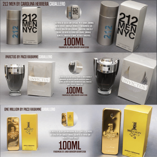 Kit: 212 Men - Invictus - One Million (100ml) + Gafas AAA